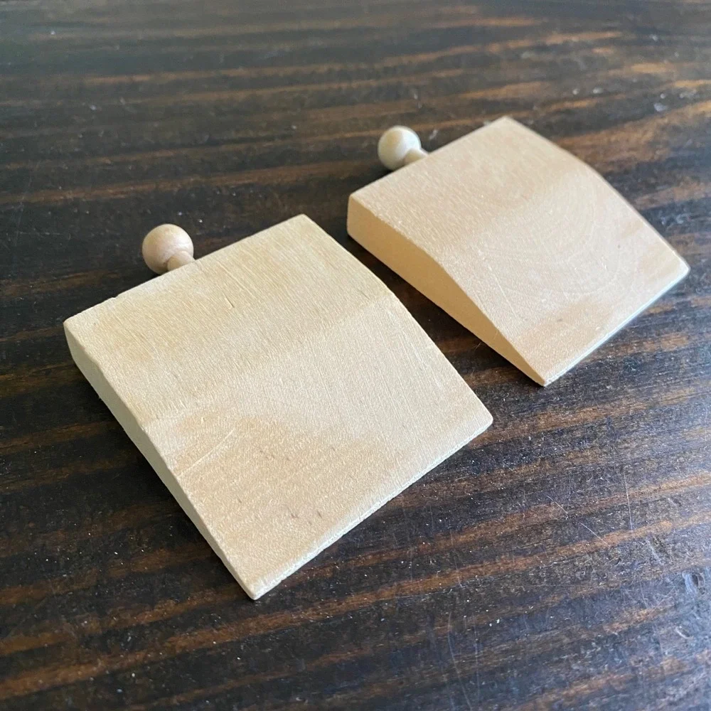 Natural Wood Toy Train Track to surface Buffers End Stops Brio Thomas Compatible